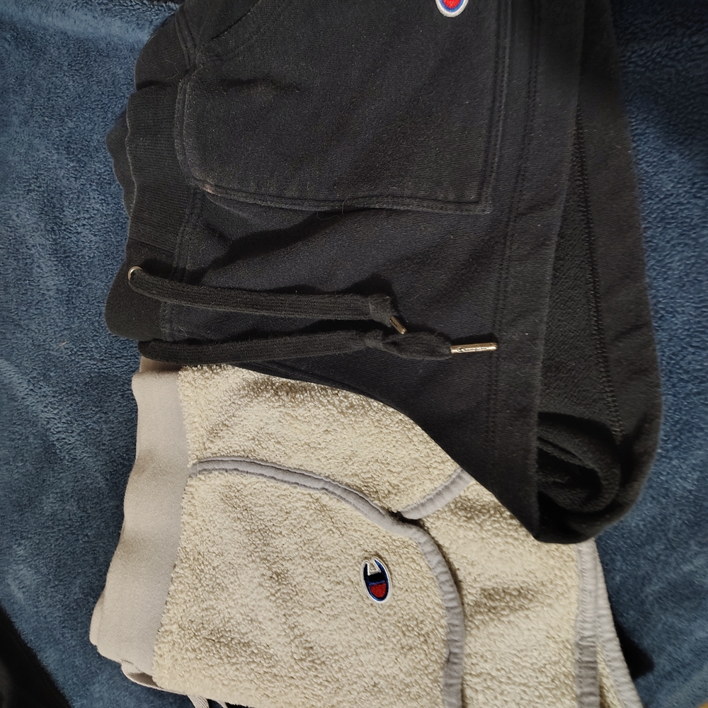 Champion Black and Cream Athletic Shorts